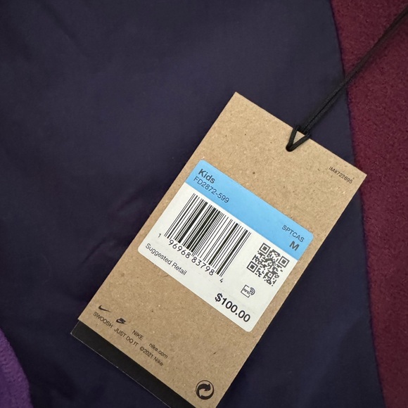 Big Kids Nike ACG Wolf Tree Loose Tunic Sweater Purple 1/4 Zip Size Large NWT - Picture 6 of 9